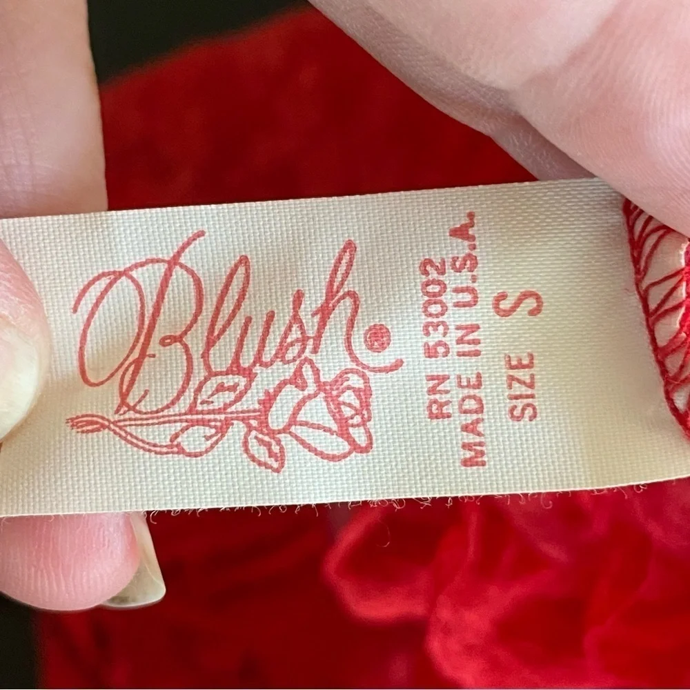 Vintage 80s Blush Lace Red Teddy Made In USA Size Small S Stretch Lingerie - Picture 6 of 7